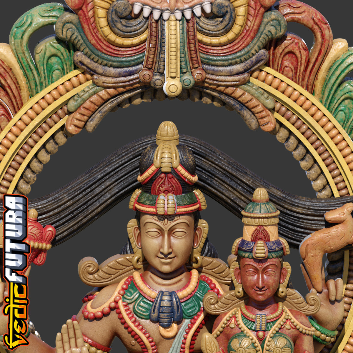 Shiva-Parvati Seated Under Keerthimukha