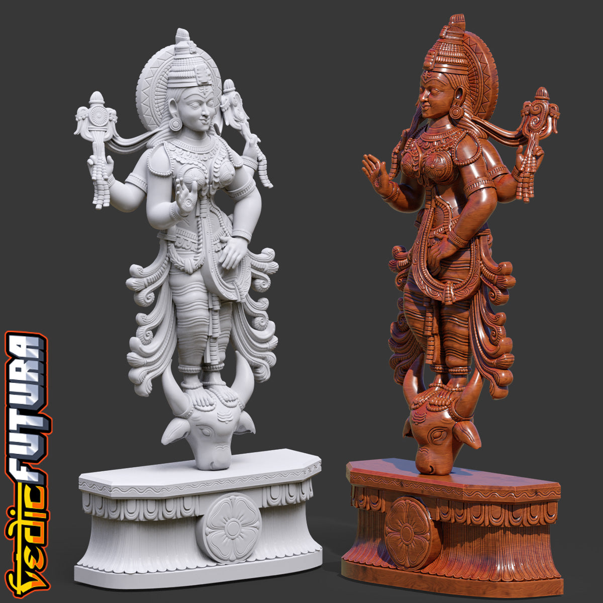 Mahishasura Mardini Durga– Wood Carving Recreation