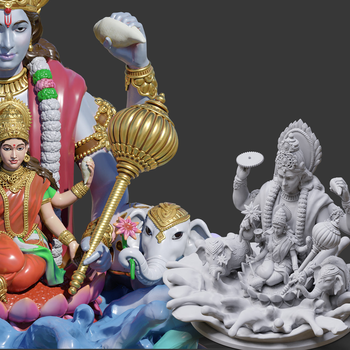 Vishnu and Lakshmi: Emergence from the Cosmic Waters