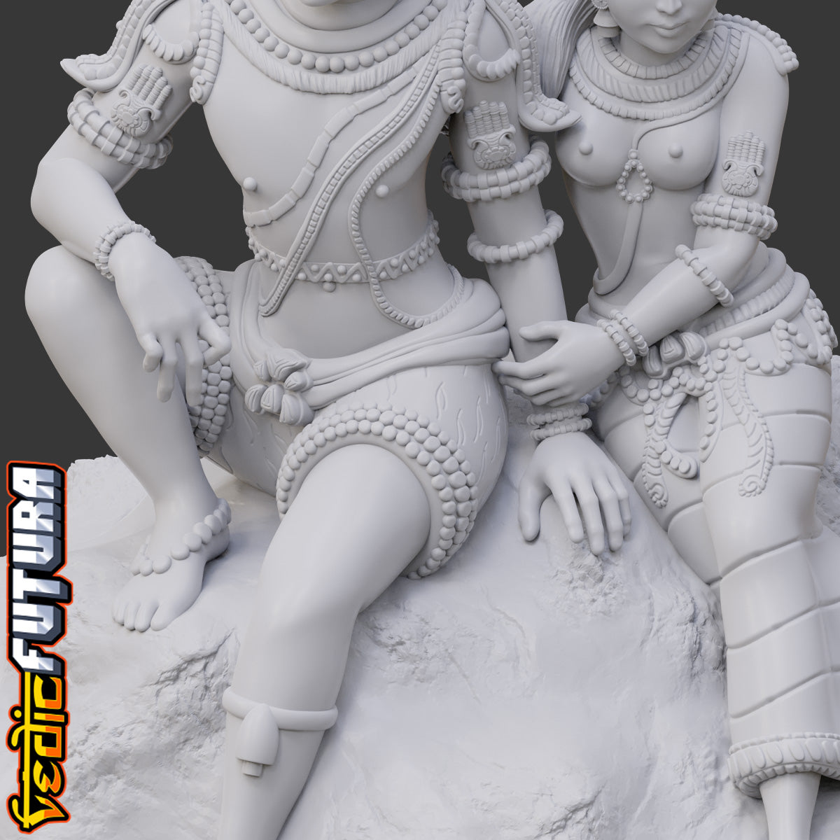 Shiva-Parvati on Kailash: Chola Style Bronze