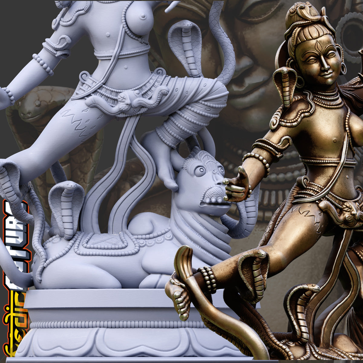 Leaping Ardhanari – Cosmic Union in Motion