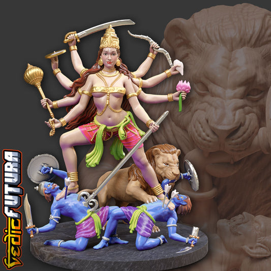 The Serene Warrior: Durga Vanquishing Demons