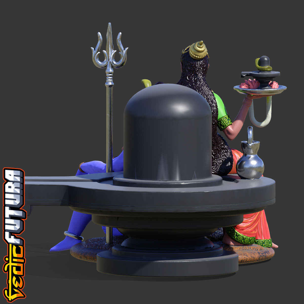Shiva-Parvati with Child Ganesha: Divine Family