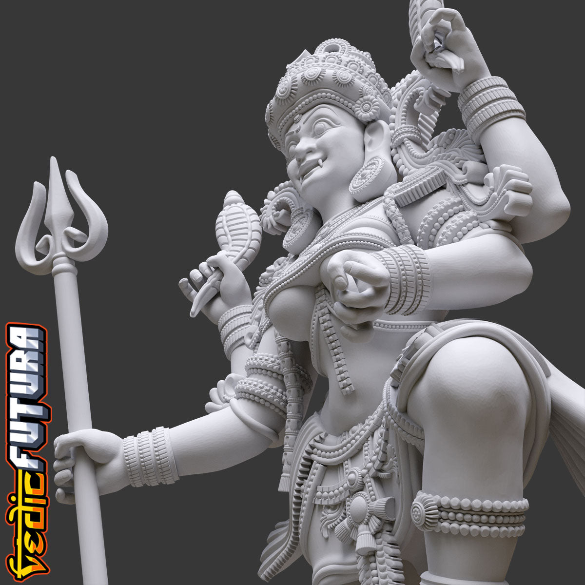Durga: The Fierce Protector on the Lion (Restoration)