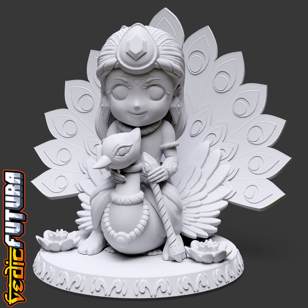 Chibi Subramanya with Vel and Peacock
