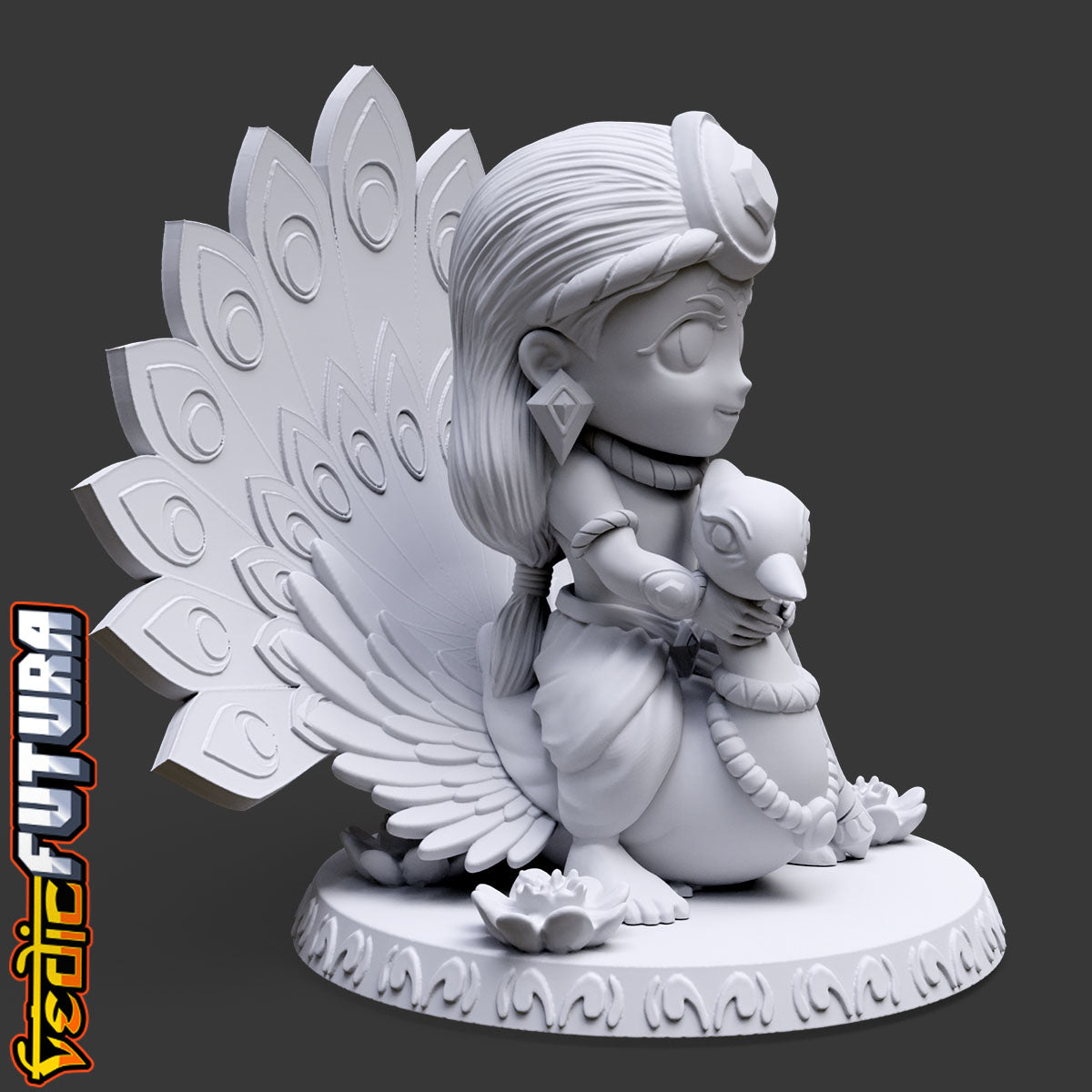 Chibi Subramanya with Vel and Peacock