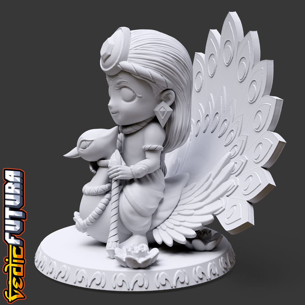 Chibi Subramanya with Vel and Peacock