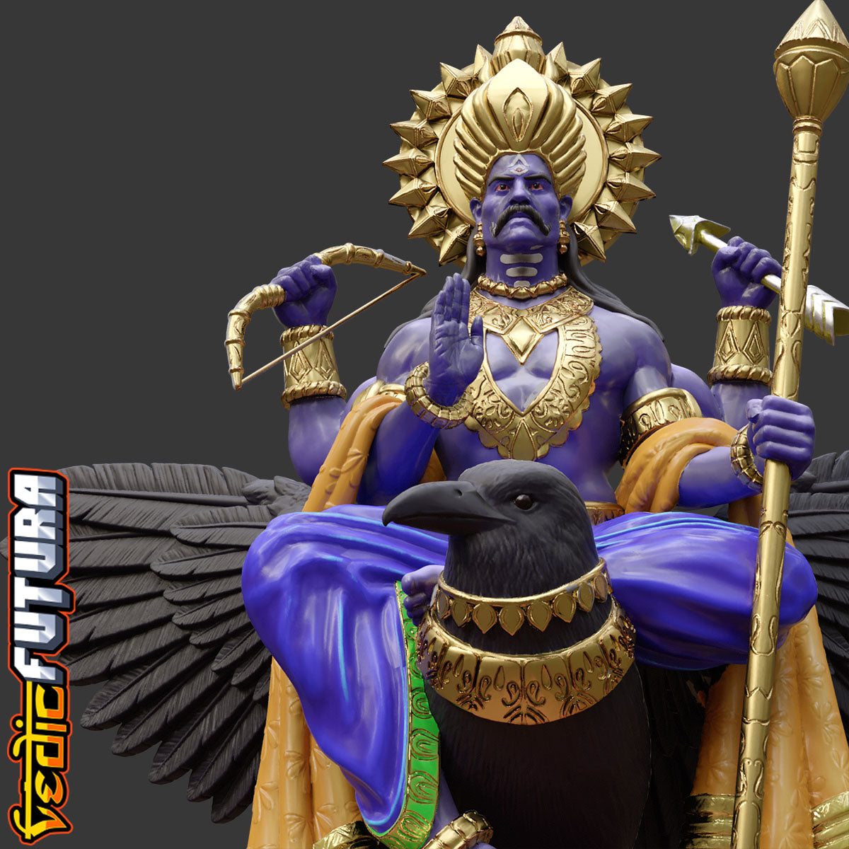 Shani Dev: The Lord of Justice on His Crow