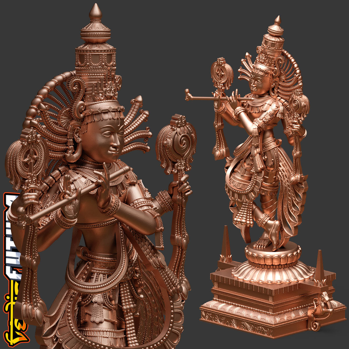 Ornate Venugopal in Hoysala Tradition