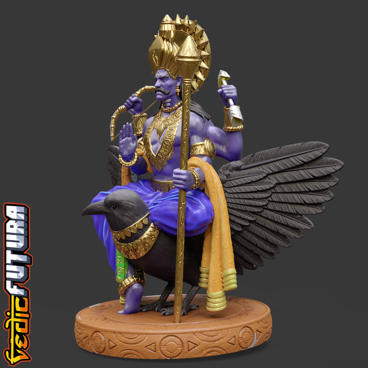 Shani Dev: The Lord of Justice on His Crow