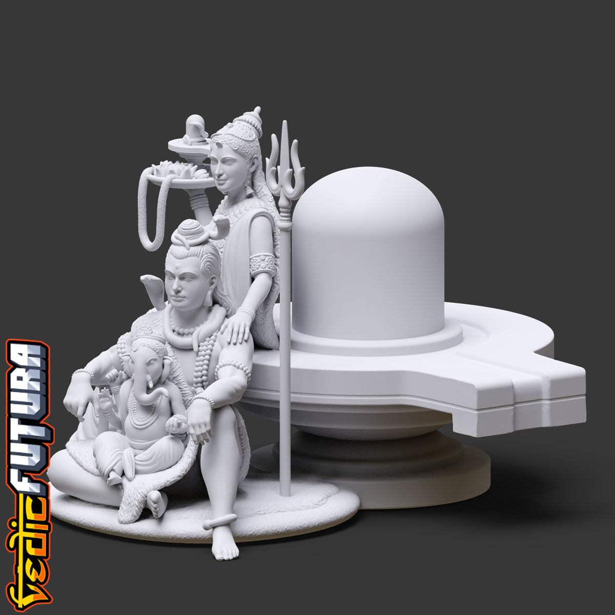 Shiva-Parvati with Child Ganesha: Divine Family