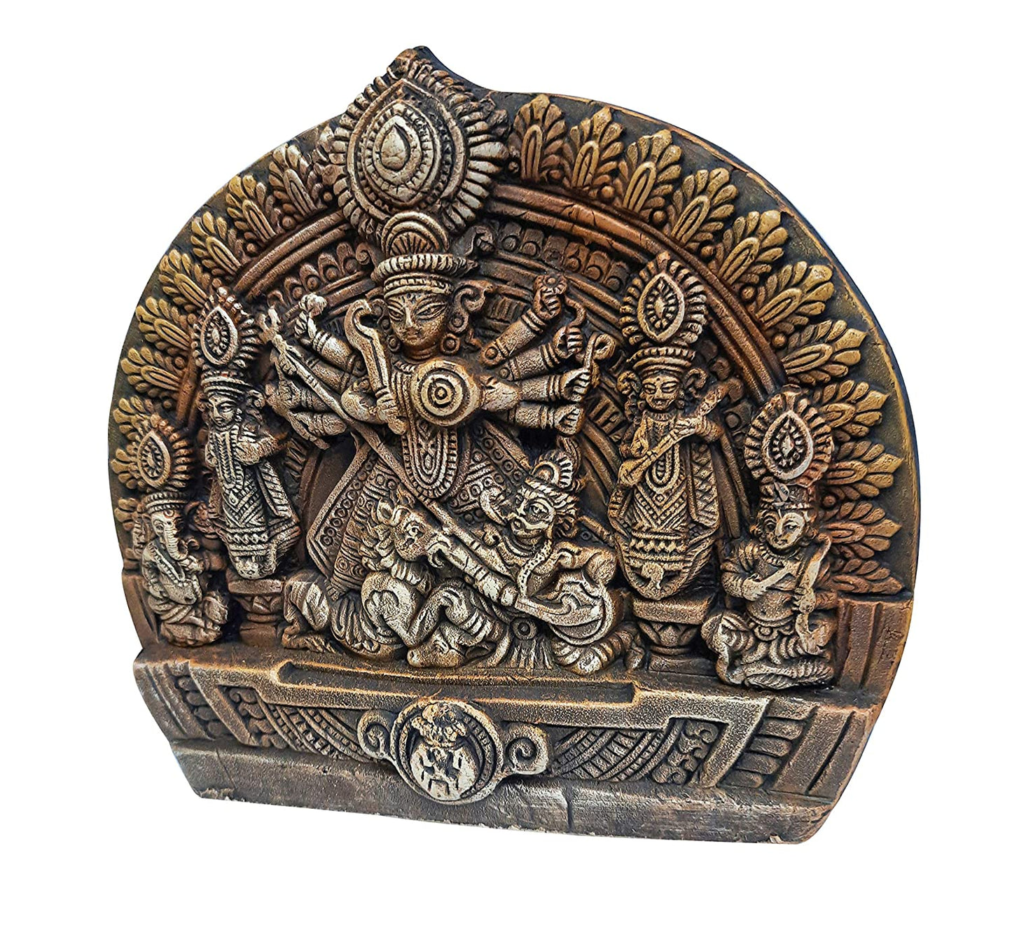 Durga Slaying the Buffalo Demon (terracotta)