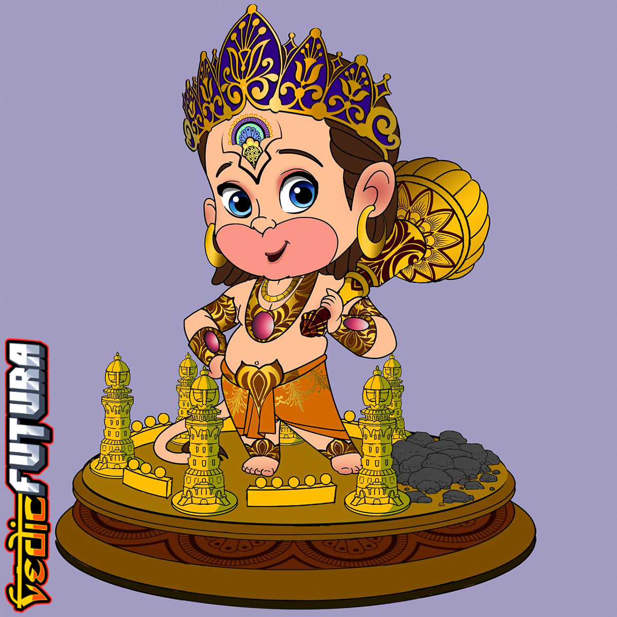 Chibi-Hanuman the Mighty - [Easy Paint]