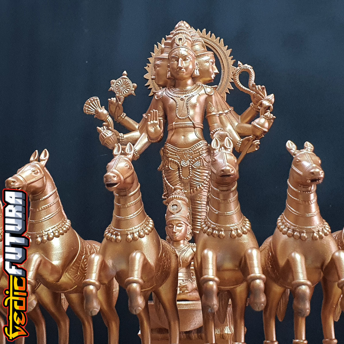 Surya - The Sun, with 7 horses & his Charioteer Aruna