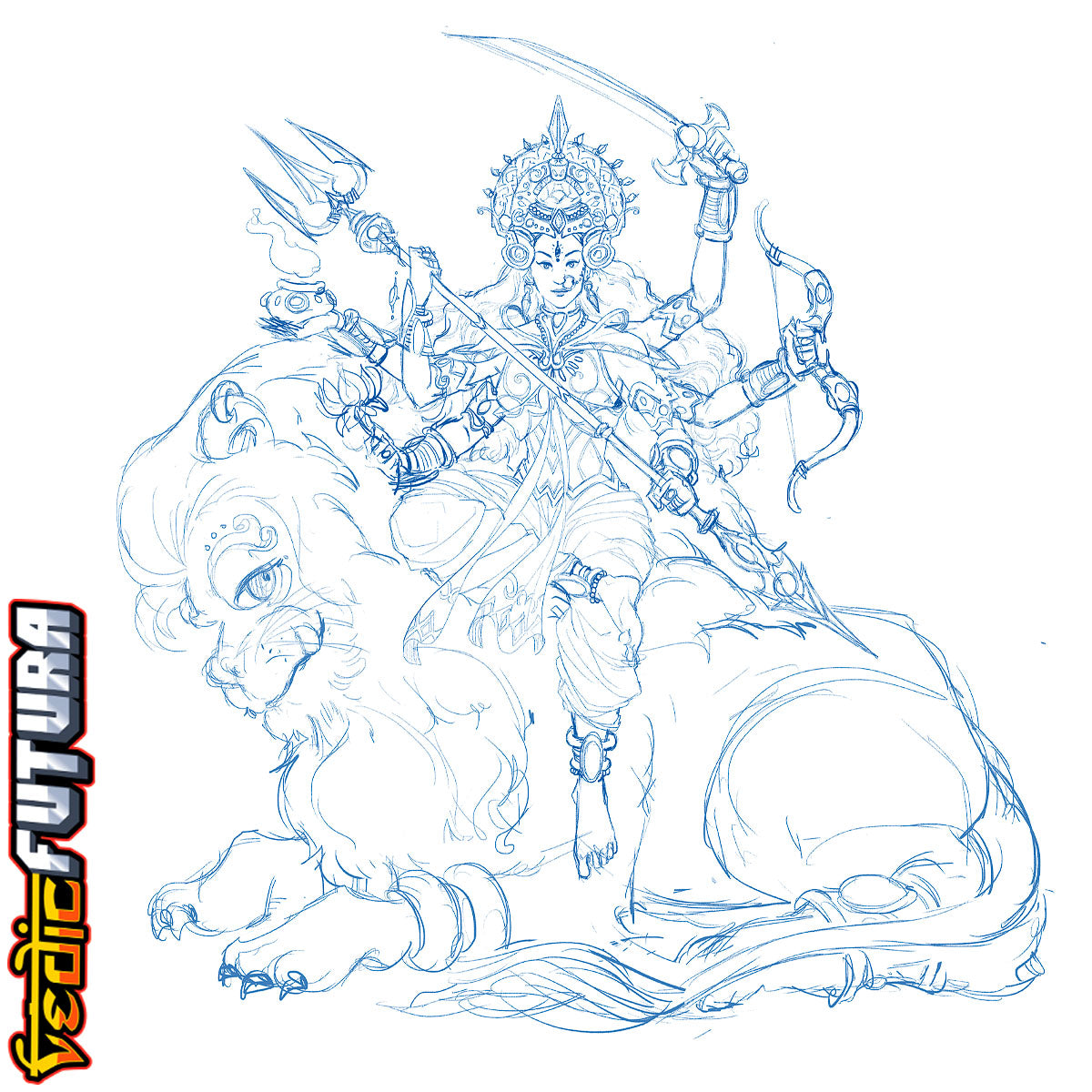 Durga with Battle-Mount Dawon the Lion