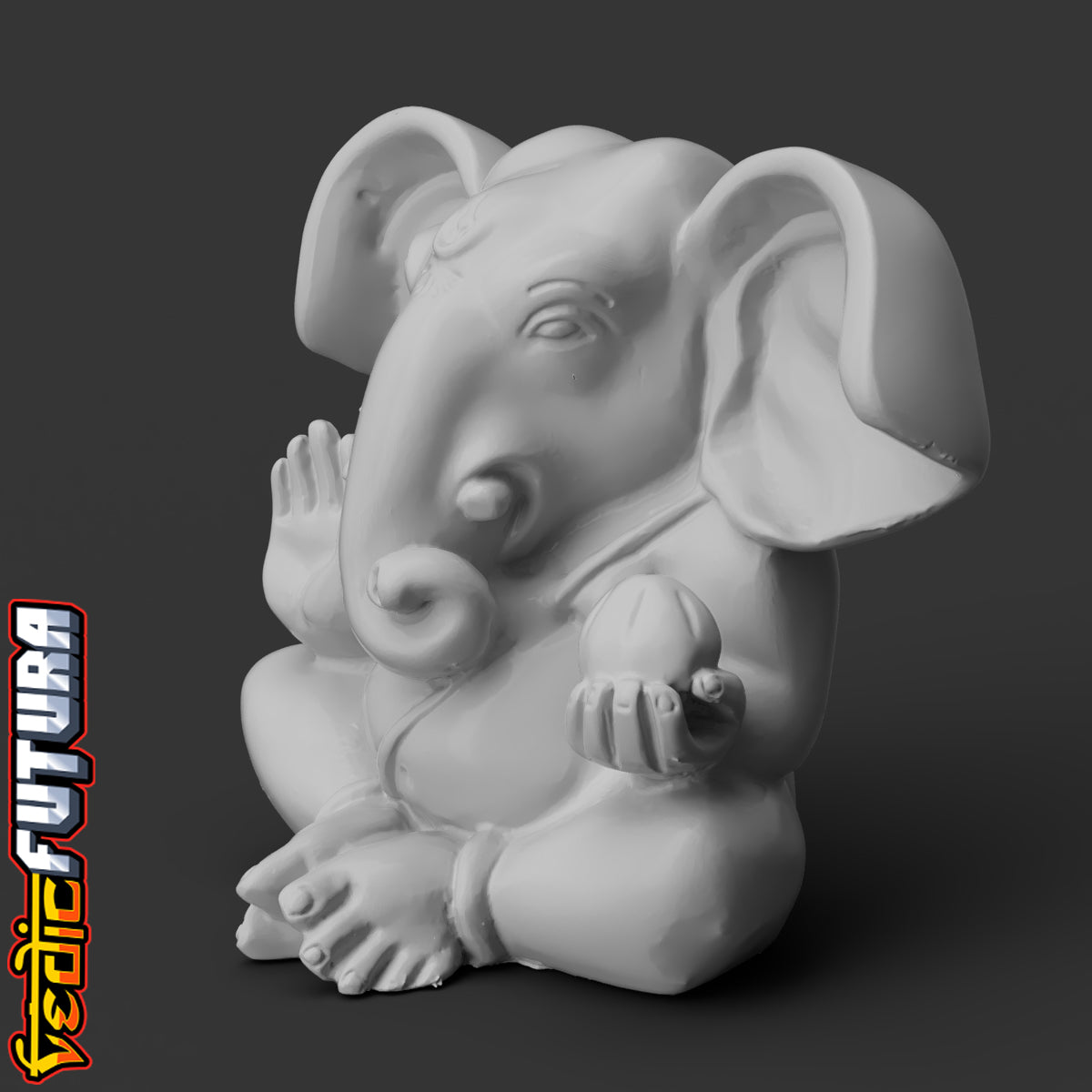 Shurpakarna Ganesha - Who Listens with Ears Like Winnowing Fans 3D File Logo