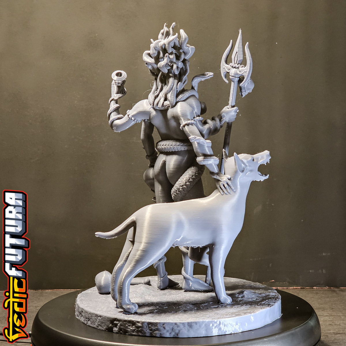 Bhairava,Guardian of Eight Directions of the Universe, With His Dog Shvan