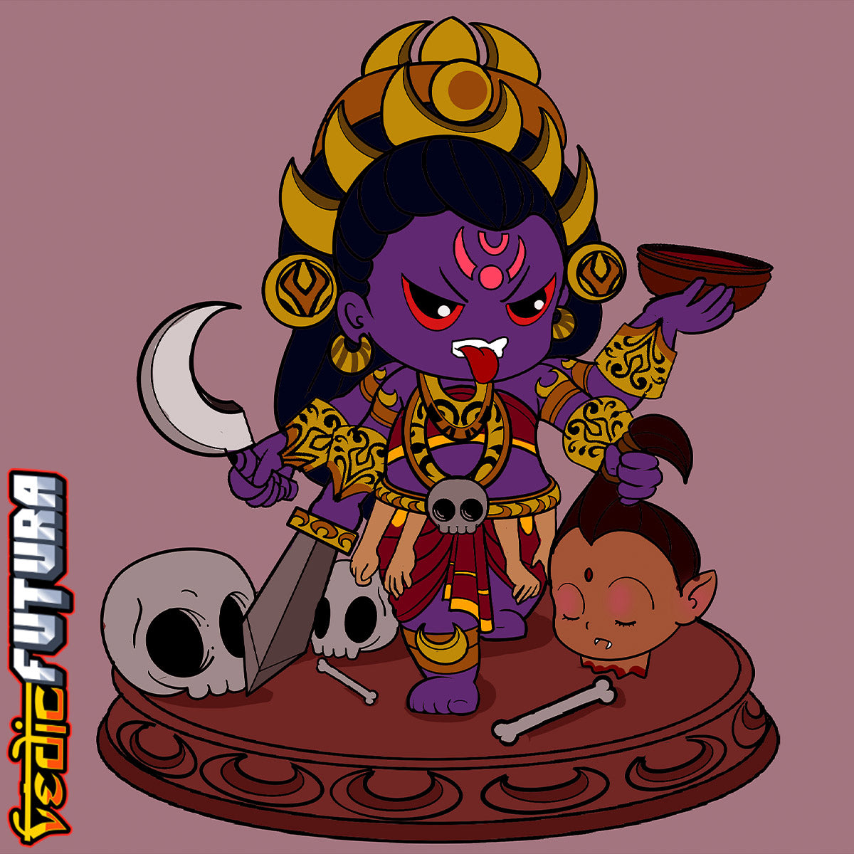 Chibi Kali-Goddess of Time and Death