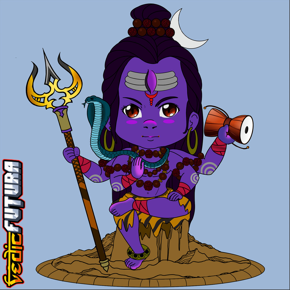 Chibi Shiva The Destroyer Cute [Easy Paint]