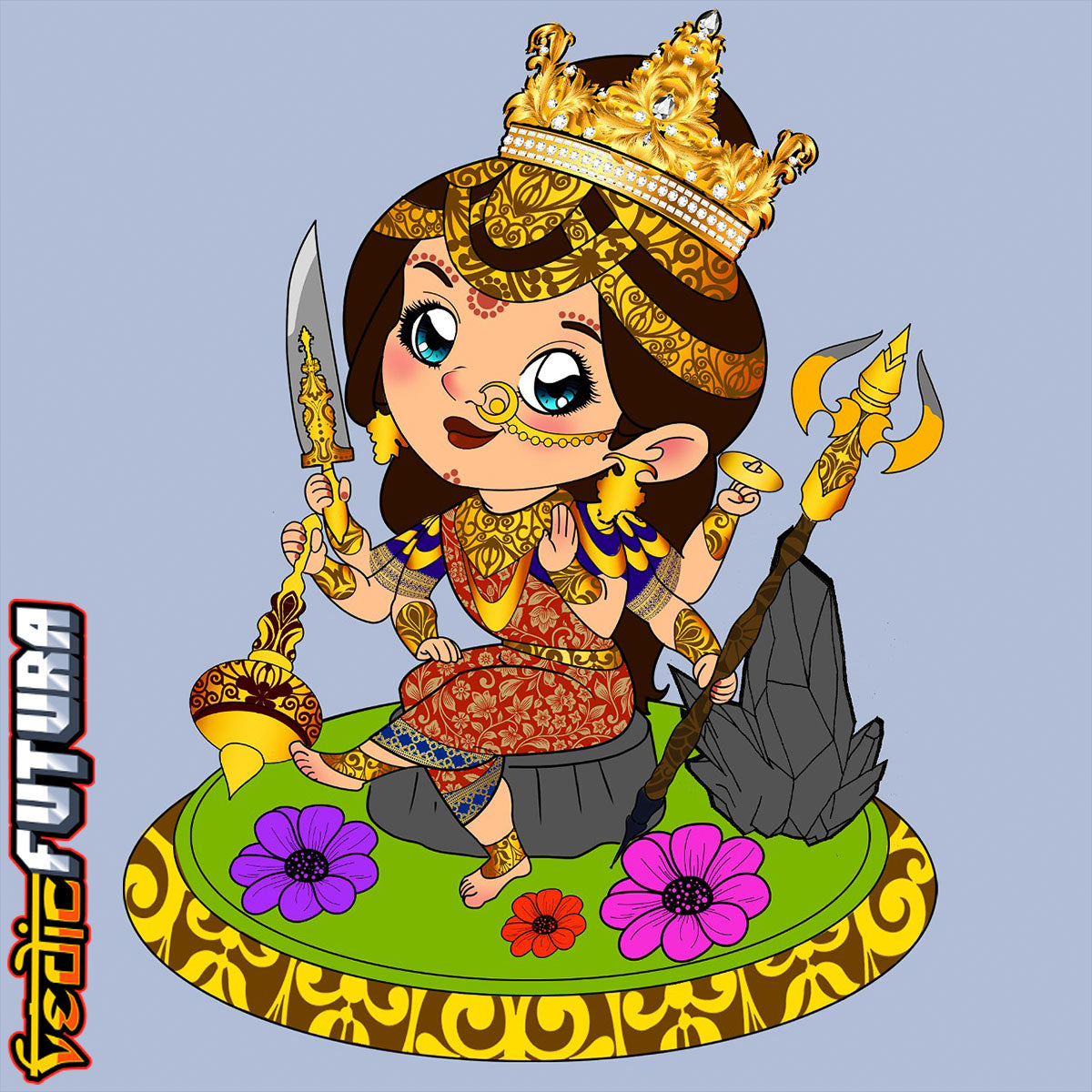 Chibi Durga - The Victorious Conqueror [Easy Paint]