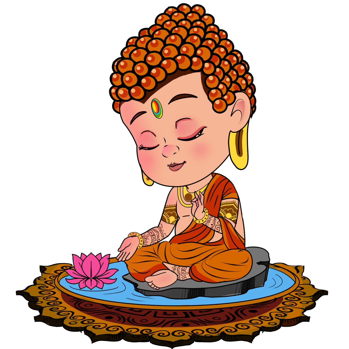 Chibi Buddha - Serenity on the Lotus Pond [Easy Paint]