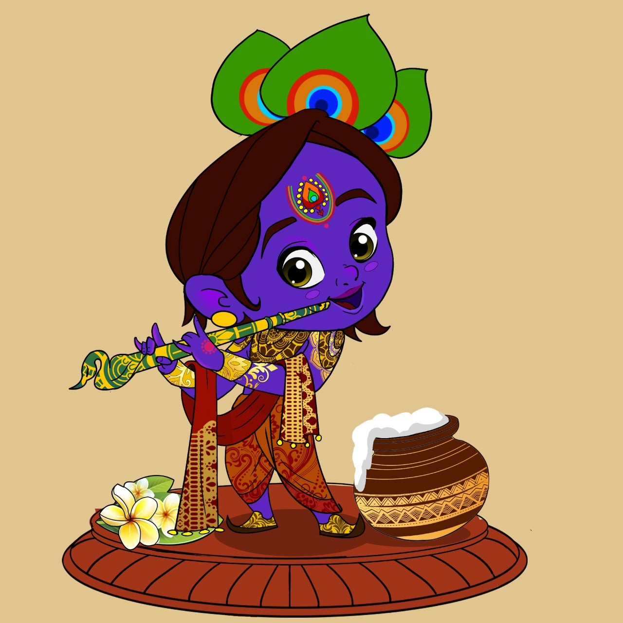 Krishna Chibi - The Divine Child [Easy Paint]