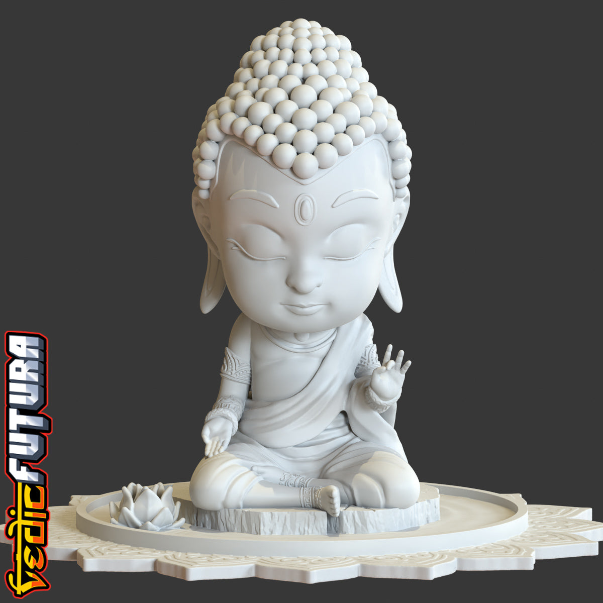 Chibi Buddha - Serenity on the Lotus Pond [Easy Paint]