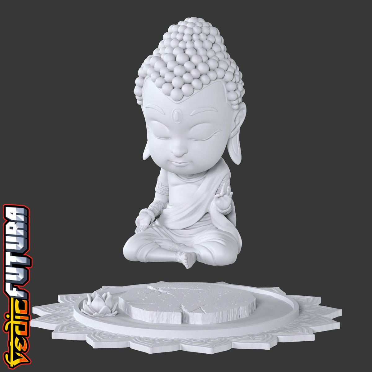 Chibi Buddha - Serenity on the Lotus Pond [Easy Paint]