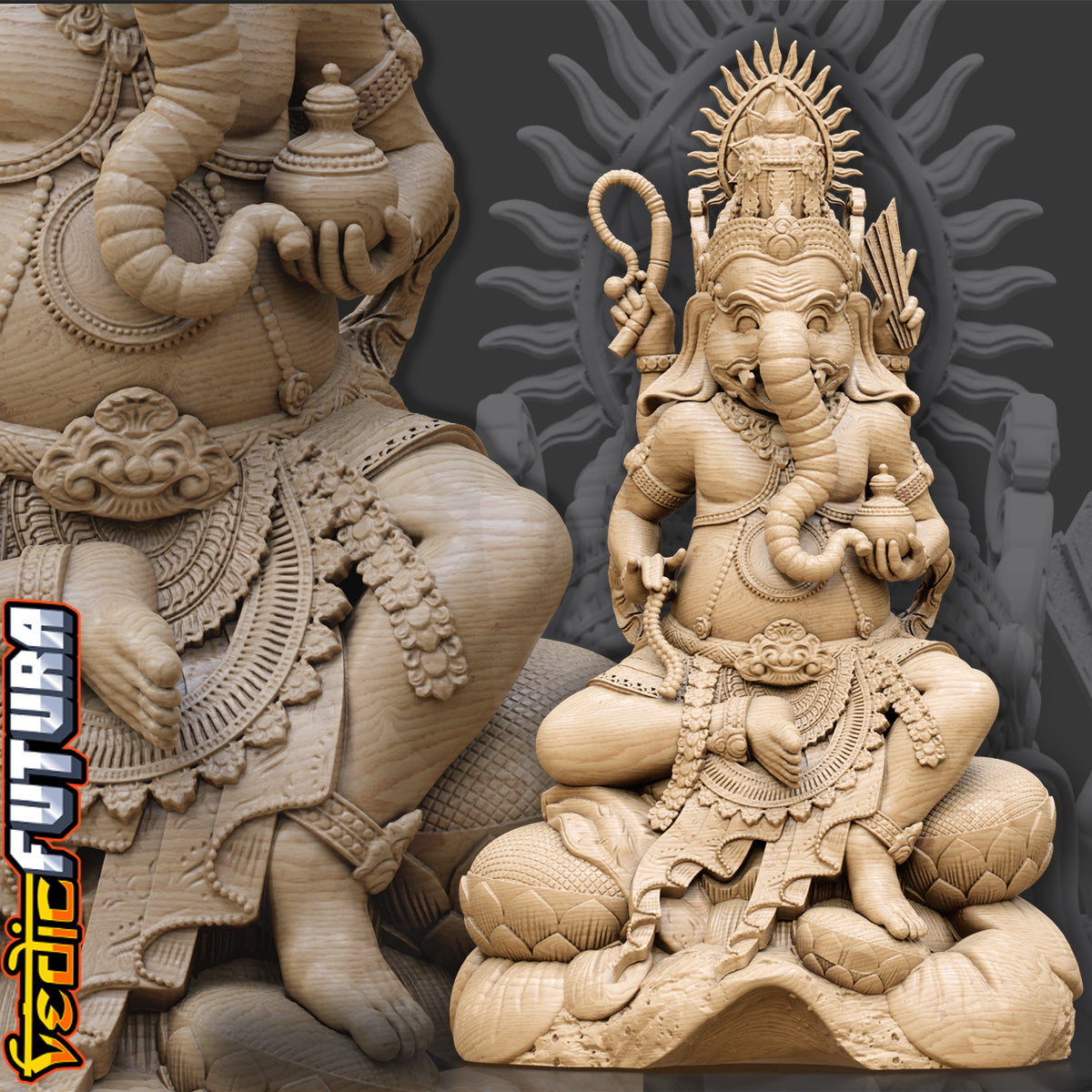 Balinese Ganesh - Traditional Wood Carving Recreation