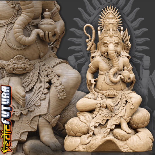 Balinese Ganesh - Traditional Wood Carving Recreation