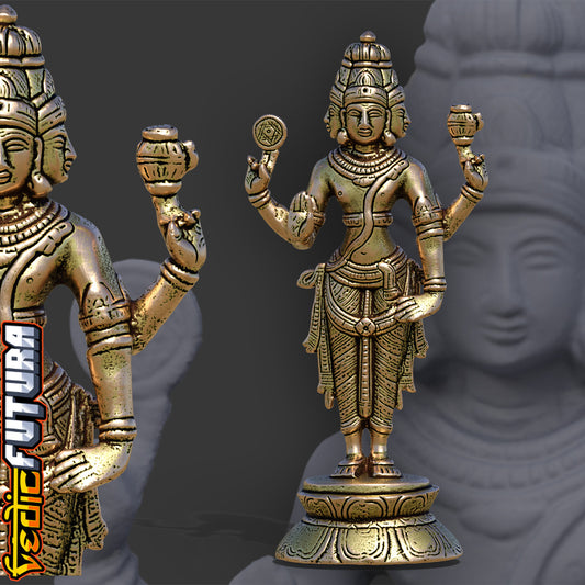 Brahma the Creator: Four Faces of Cosmic Knowledge