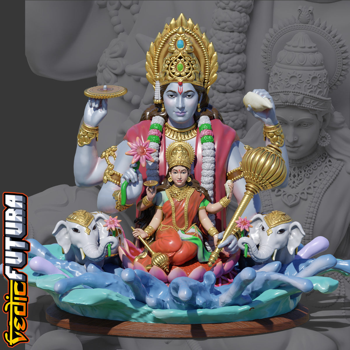 Vishnu and Lakshmi: Emergence from the Cosmic Waters