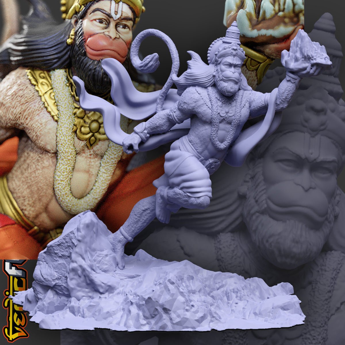 Leap of Devotion: Hanuman with Sanjeevani