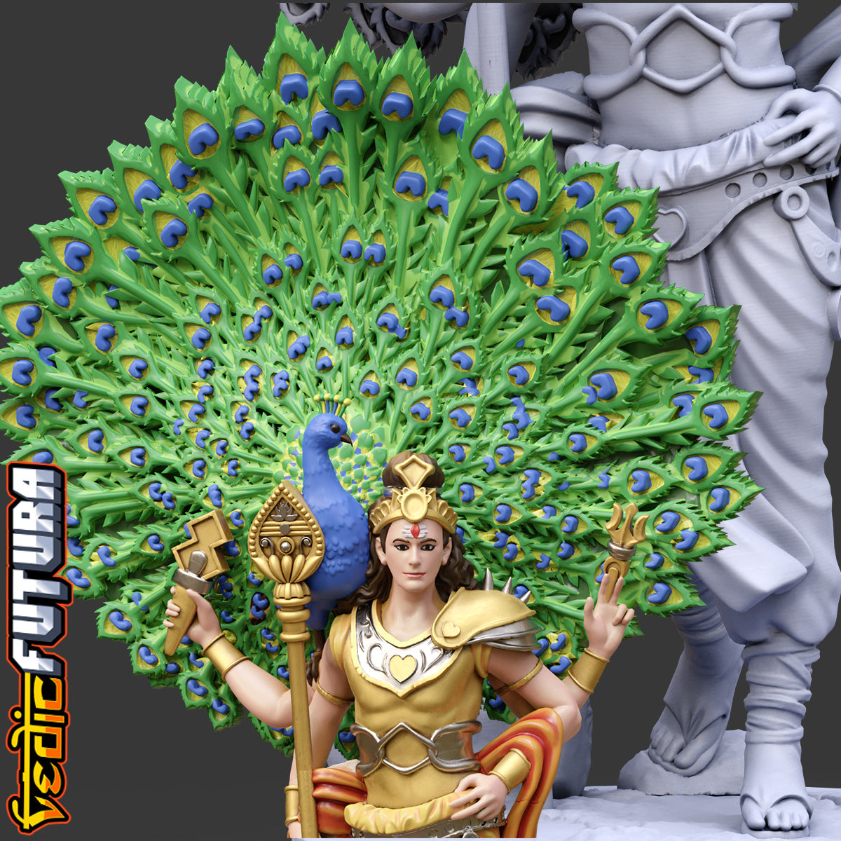 Subramanya with Peacock – The Youthful Warrior God