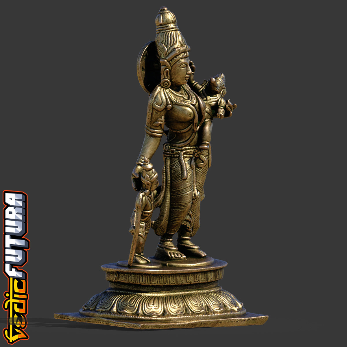 Divine Motherhood: Parvati with Ganesha and Murugan