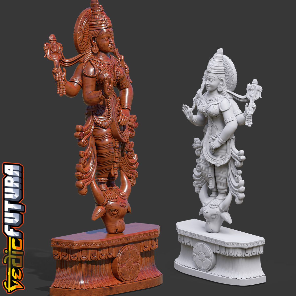 Mahishasura Mardini Durga– Wood Carving Recreation