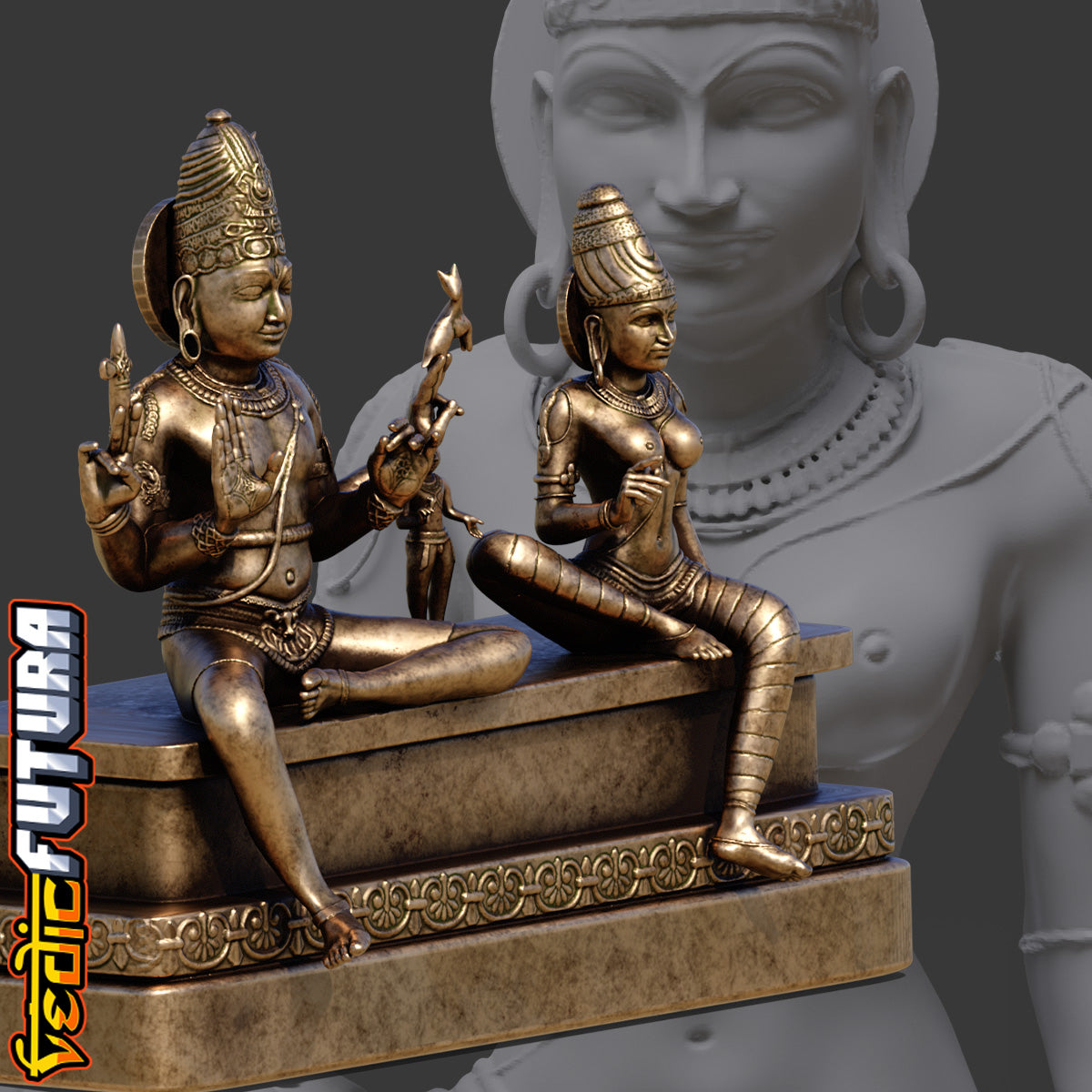 Somaskanda: Bronze Ensemble of Shiva, Uma, and Skanda