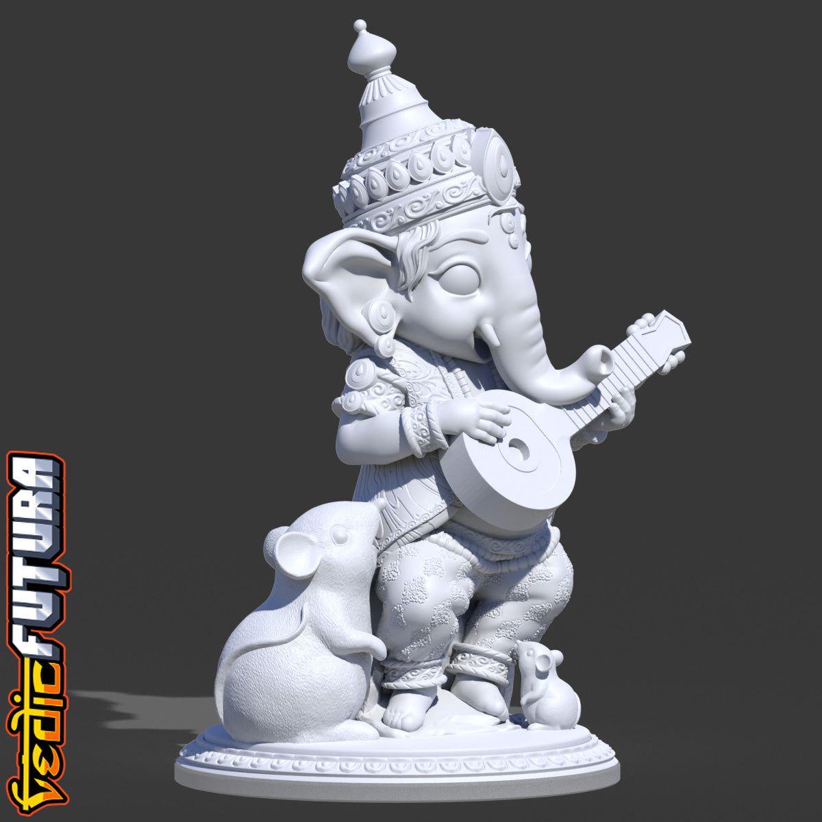 Chibi Ganesh Playing the Veena