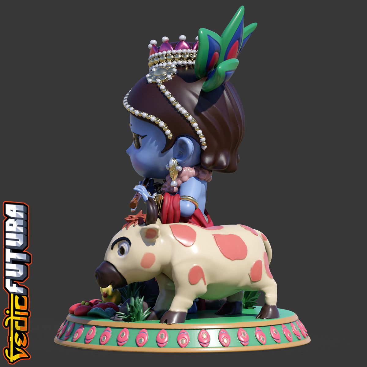 Chibi Gopala Krishna with Cow