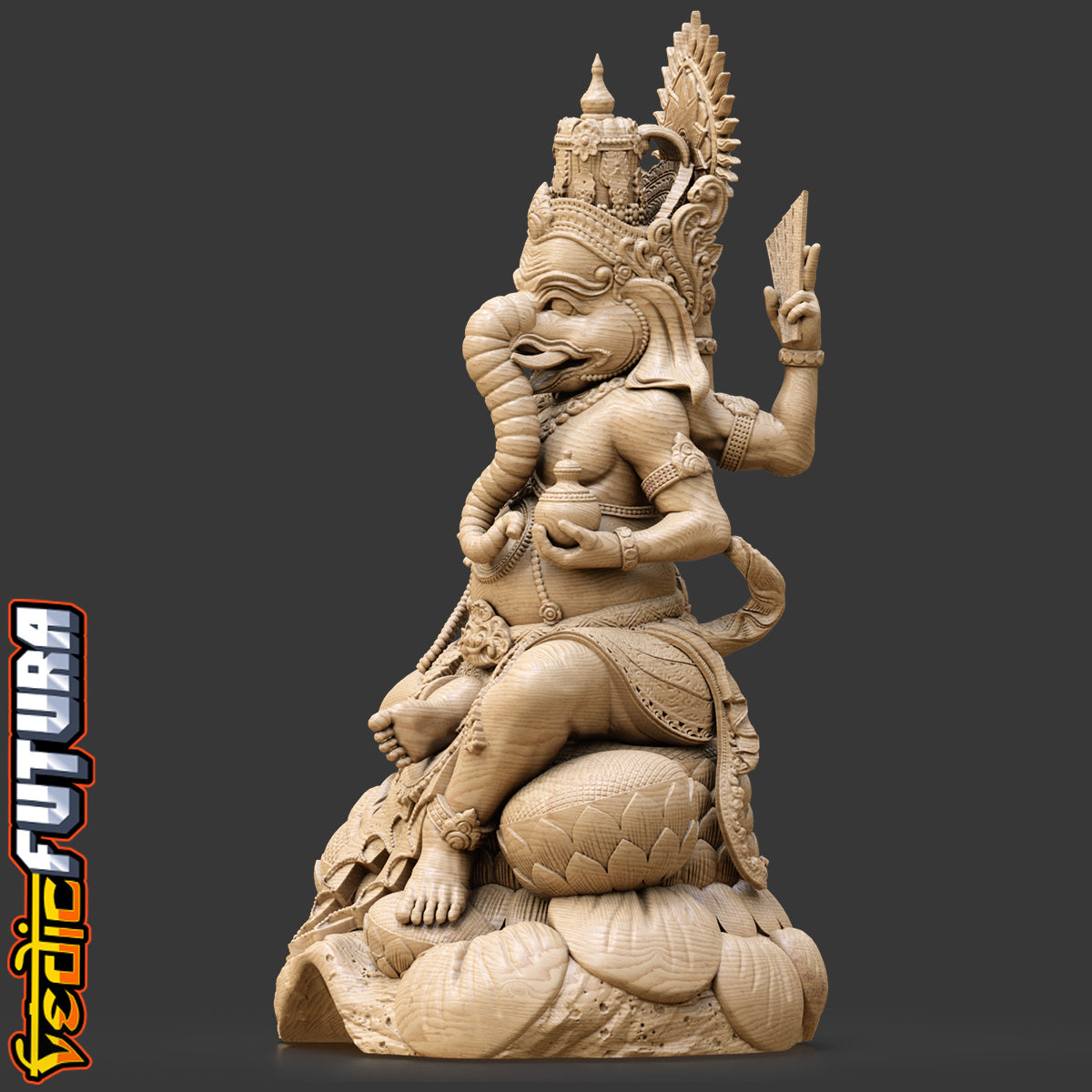 Balinese Ganesh - Traditional Wood Carving Recreation