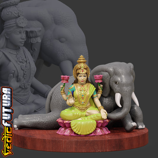 Gaja Lakshmi – Seated with the Royal Elephant