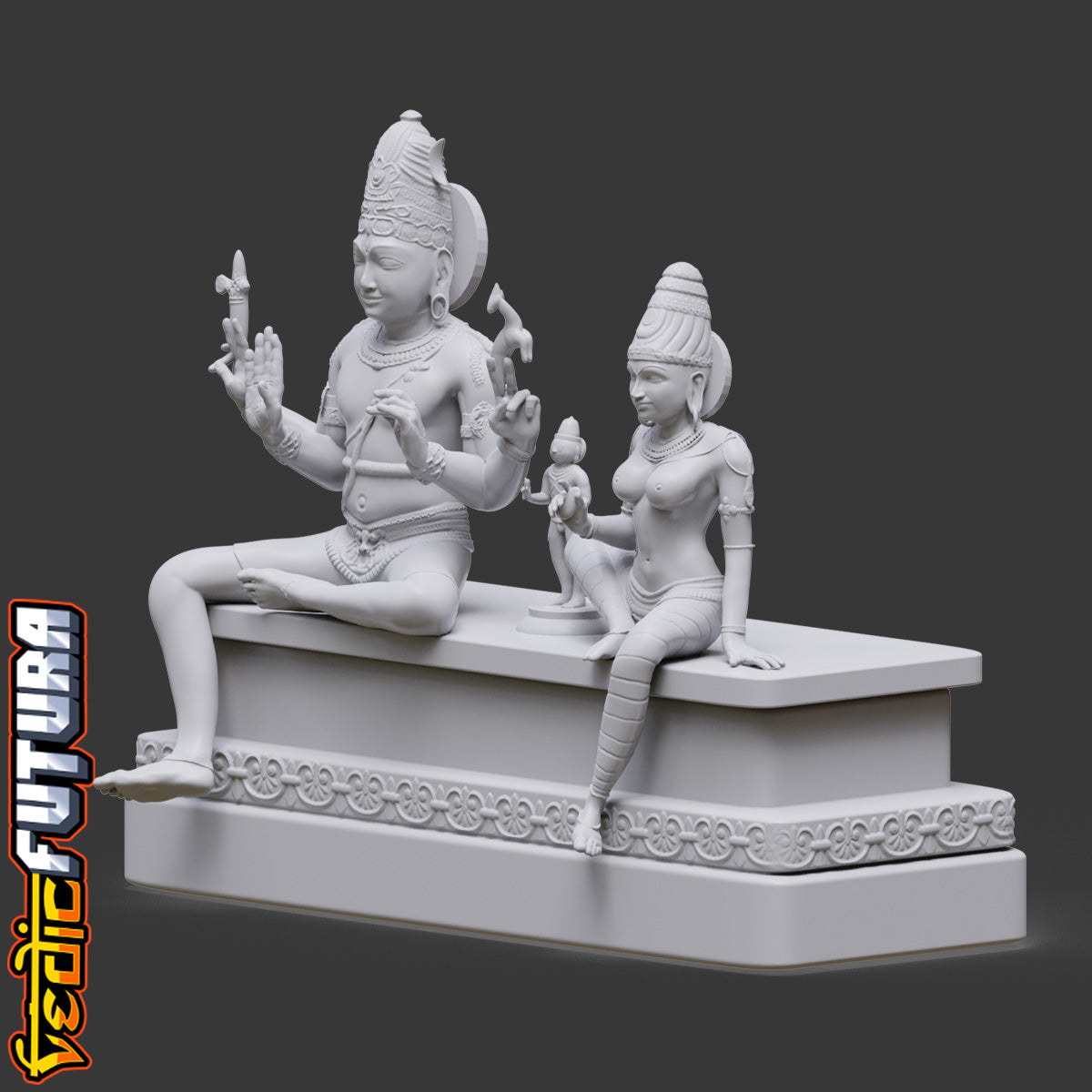 Somaskanda: Bronze Ensemble of Shiva, Uma, and Skanda