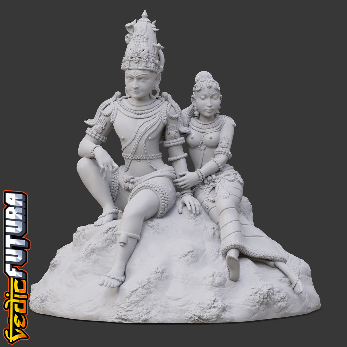 Shiva-Parvati on Kailash: Chola Style Bronze