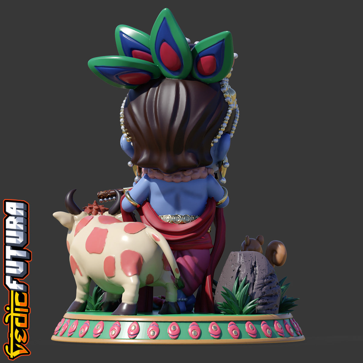 Chibi Gopala Krishna with Cow