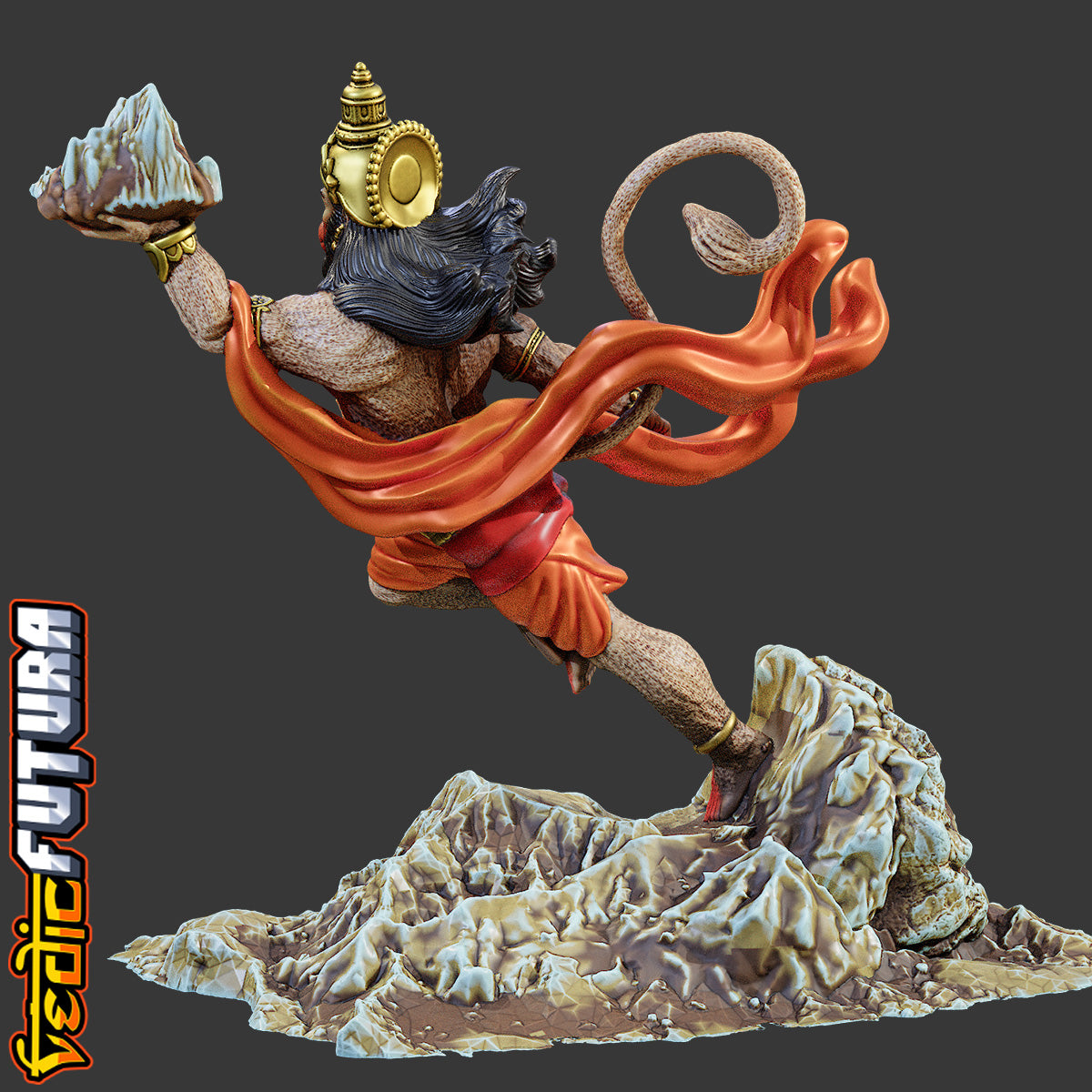 Leap of Devotion: Hanuman with Sanjeevani