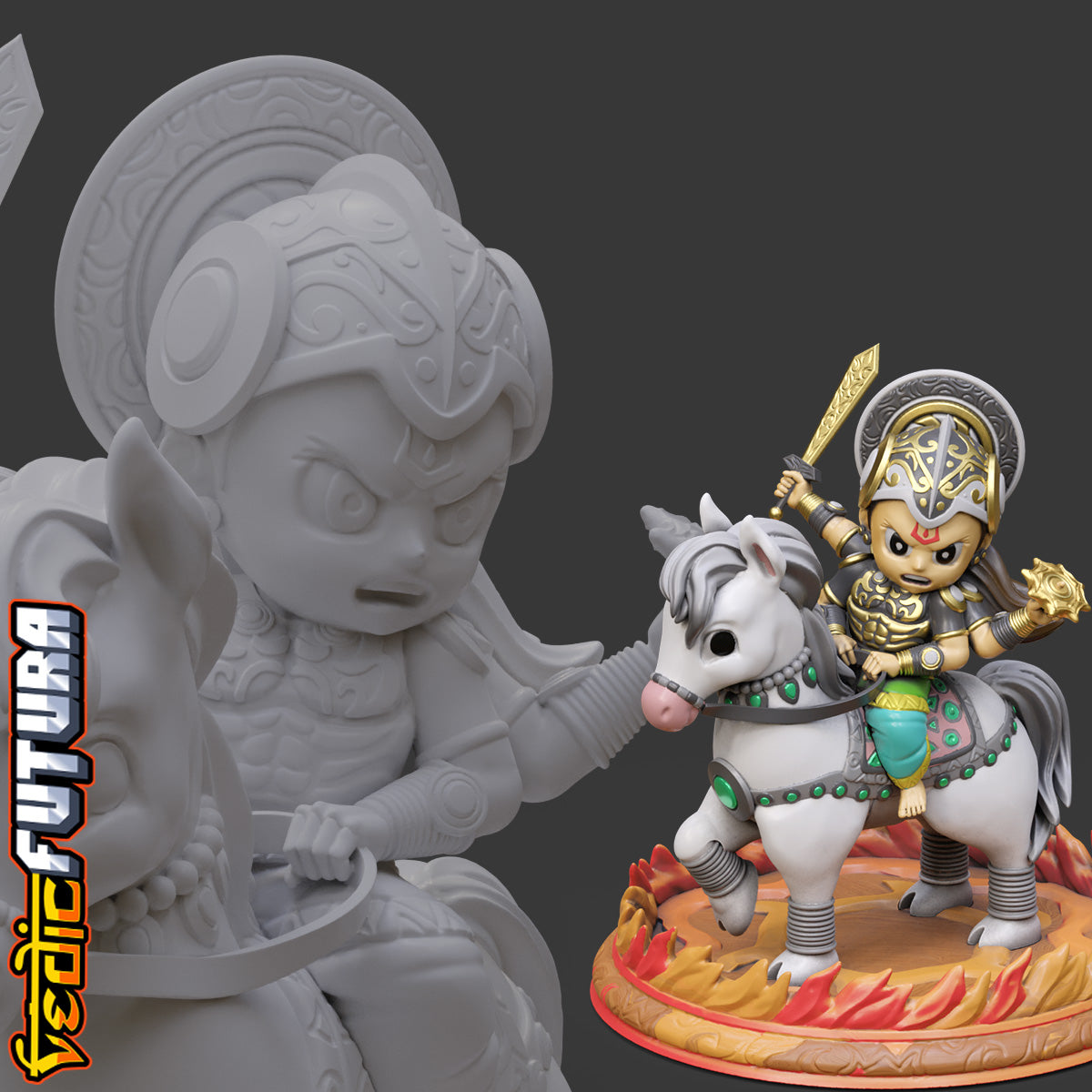 Chibi Kalki astride Devadatta