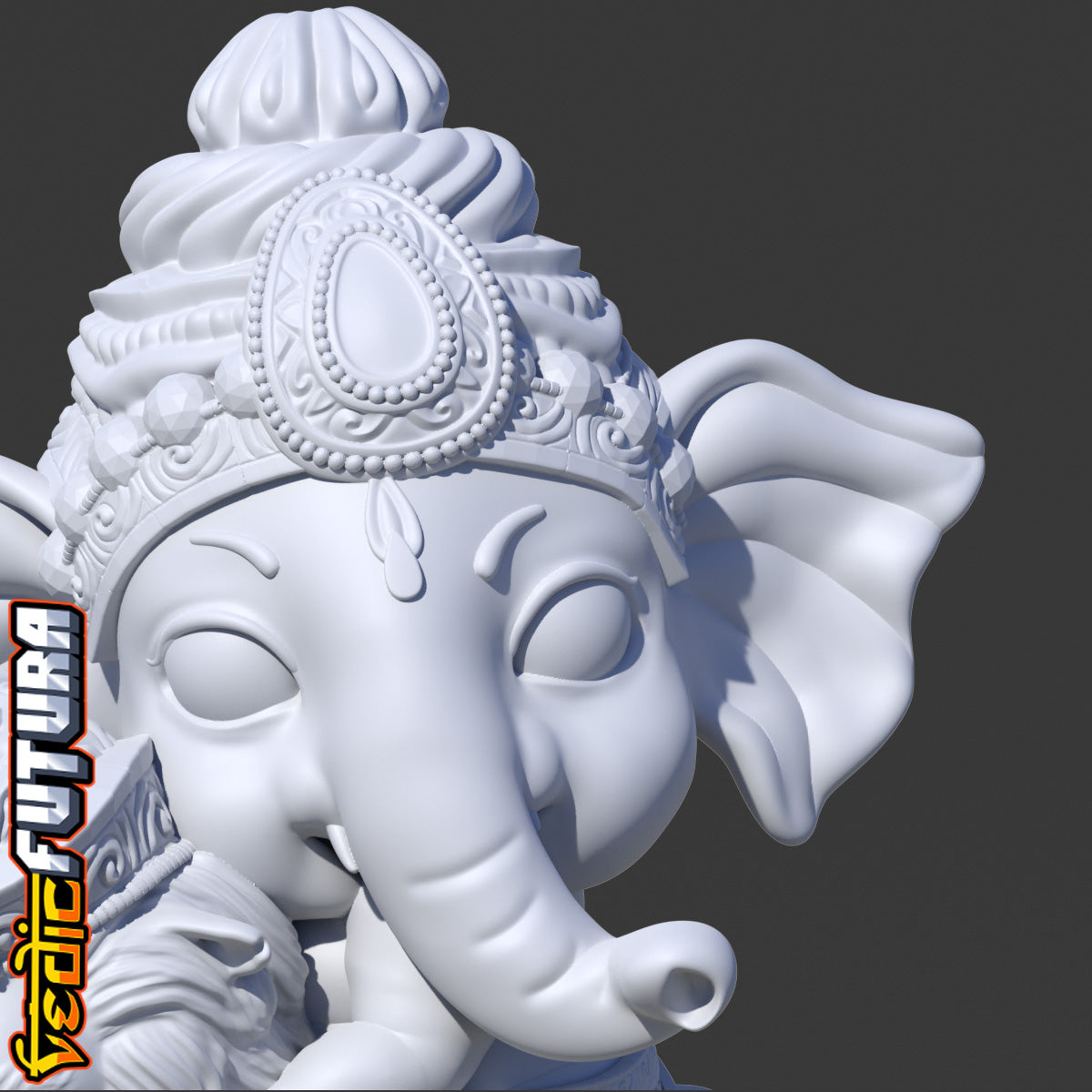 Chibi Ganesha Mounted on a Lion [[Easy Paint]]