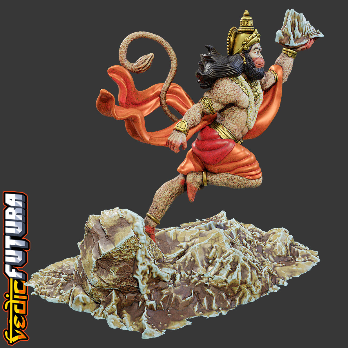 Leap of Devotion: Hanuman with Sanjeevani