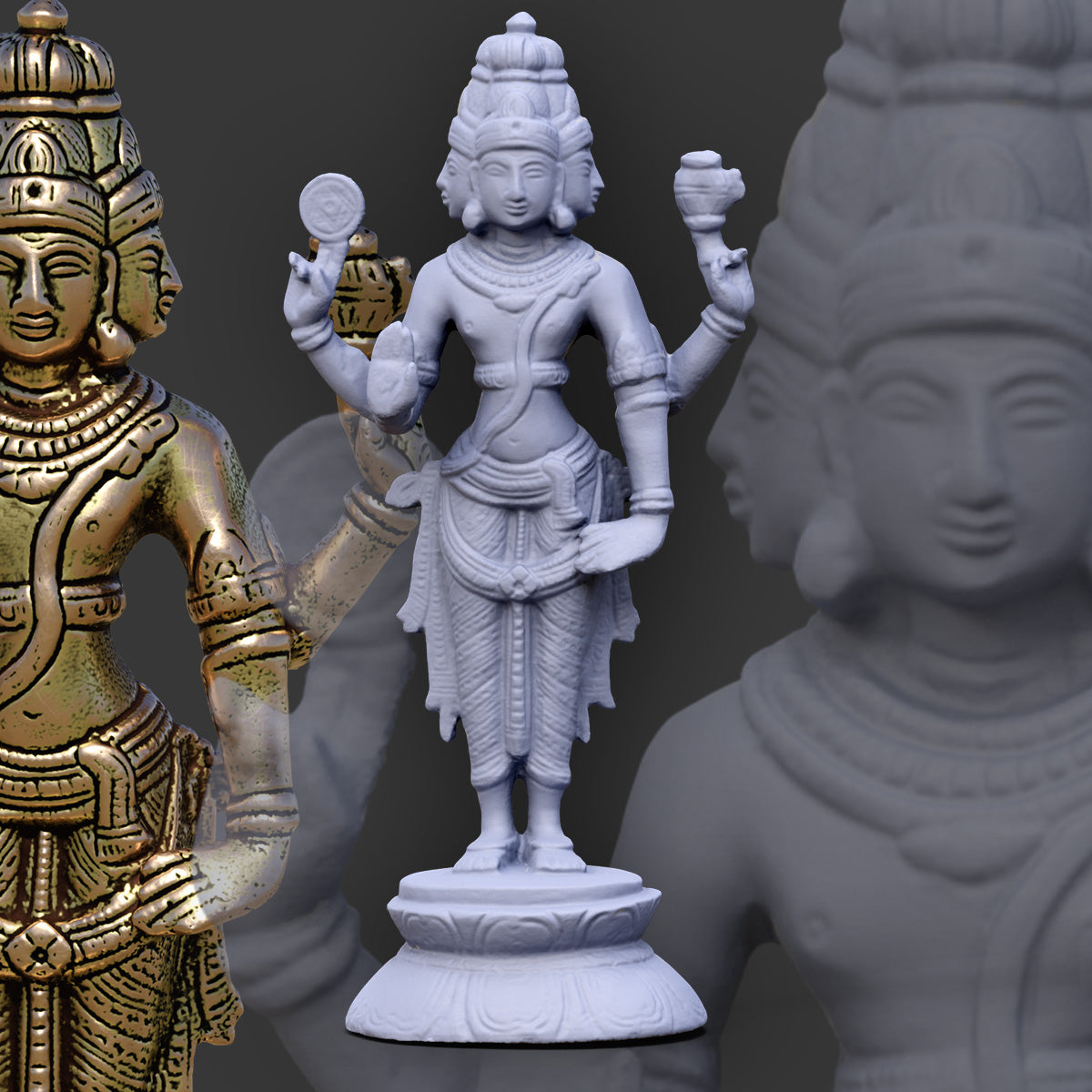 Brahma the Creator: Four Faces of Cosmic Knowledge