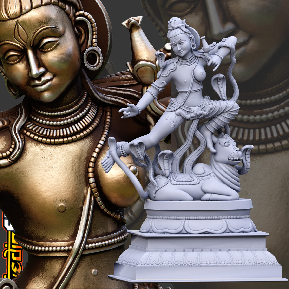 Leaping Ardhanari – Cosmic Union in Motion